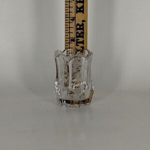 Floral Design Toothpick Holder Glass 2.5" H; 1 3/4" W Vintage